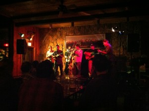 Photo from Feb 5, 2013--Matt Flinner Trio on the stage at Dornan's Bar in Moose, Wyoming