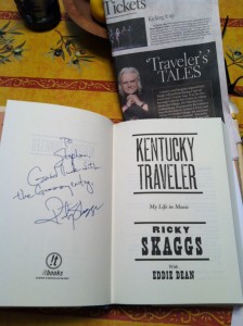 still life Photo from Aug 14, 2013 --Ricky Skaggs at Gaithersburg Book Festival "To Stephan, Good luck with the Grammy entry, Ricky Skaggs"