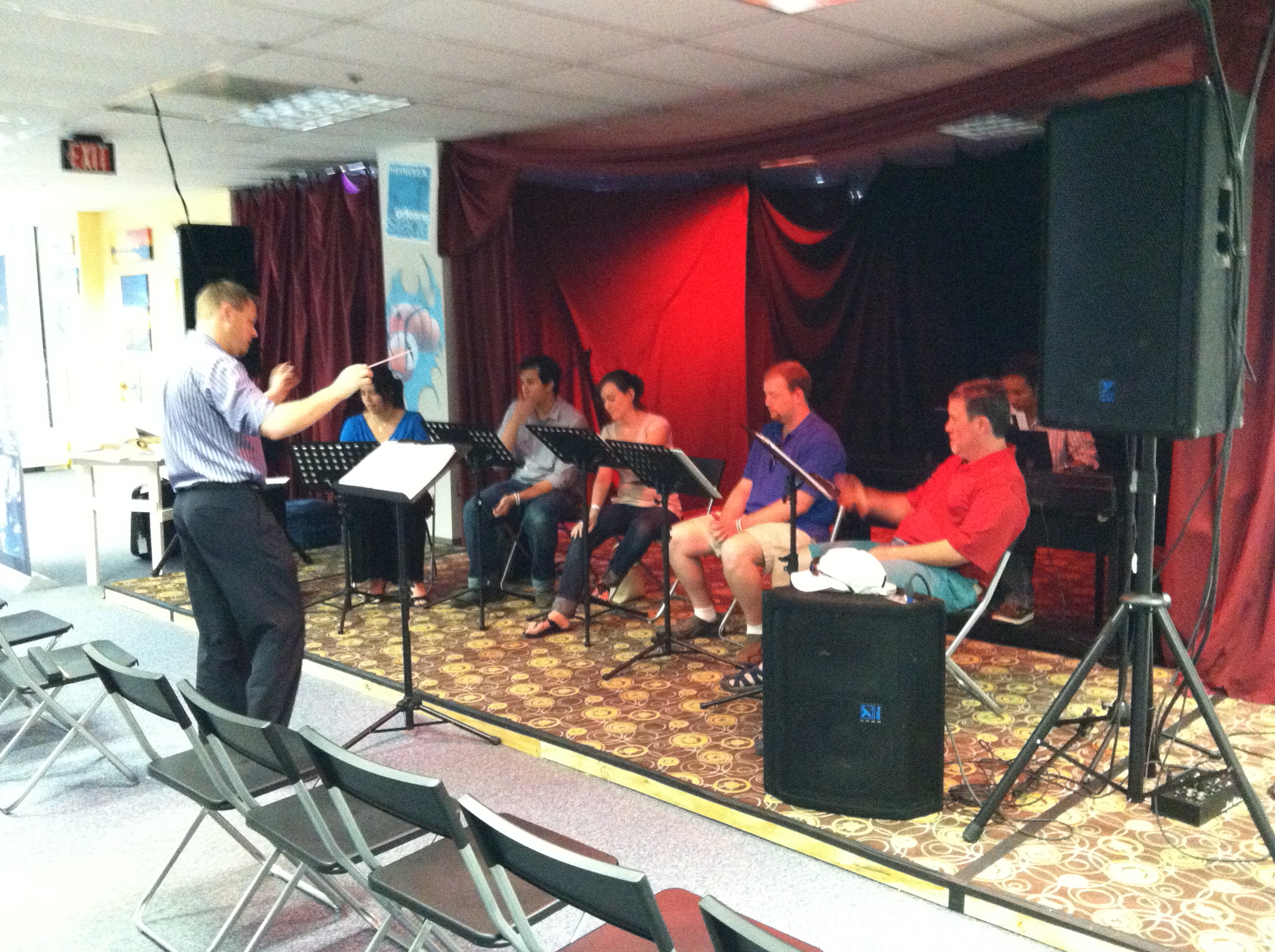 Photo of the First rehearsal for the vocalists at Artomatic 2012 in Crystal City, Arlington, Virginia
