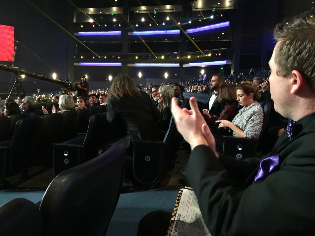 Photo of Weird Al Yankovitch as as Jeffrey Dokken of A Roadkill Opera applauds