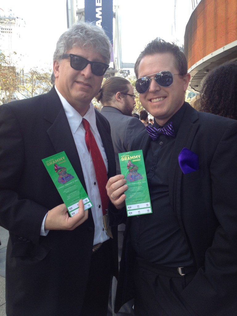 Photo of Stephan Alexander Parker and Jeffrey Dokken showing their Grammy tickets