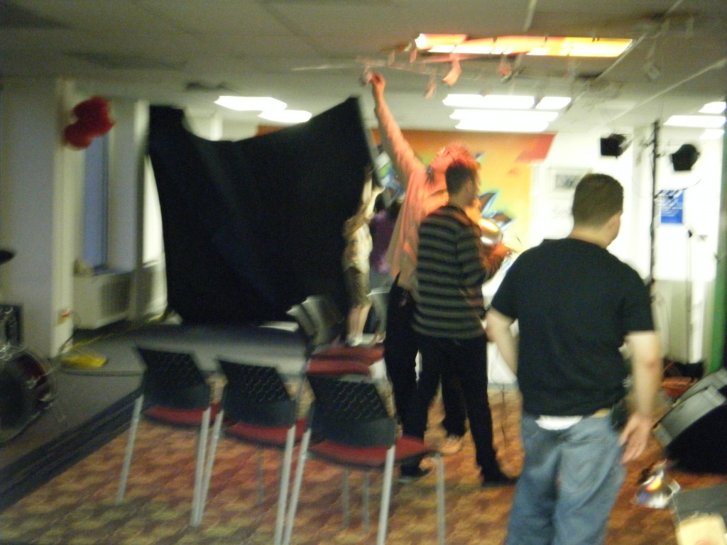 Photo of scrim crew at work at Artomatic 2012