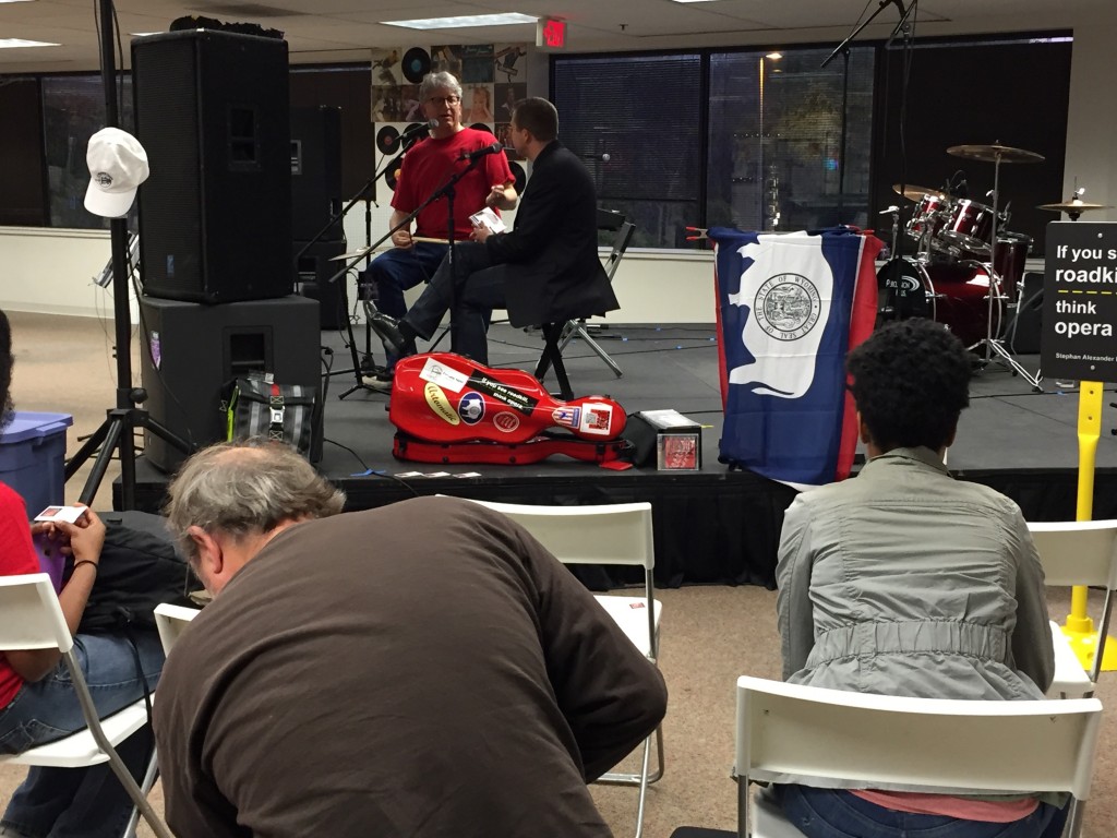 Photo of Parker & Dokken on Stage 2 at Artomatic 2015 with audience in foreground