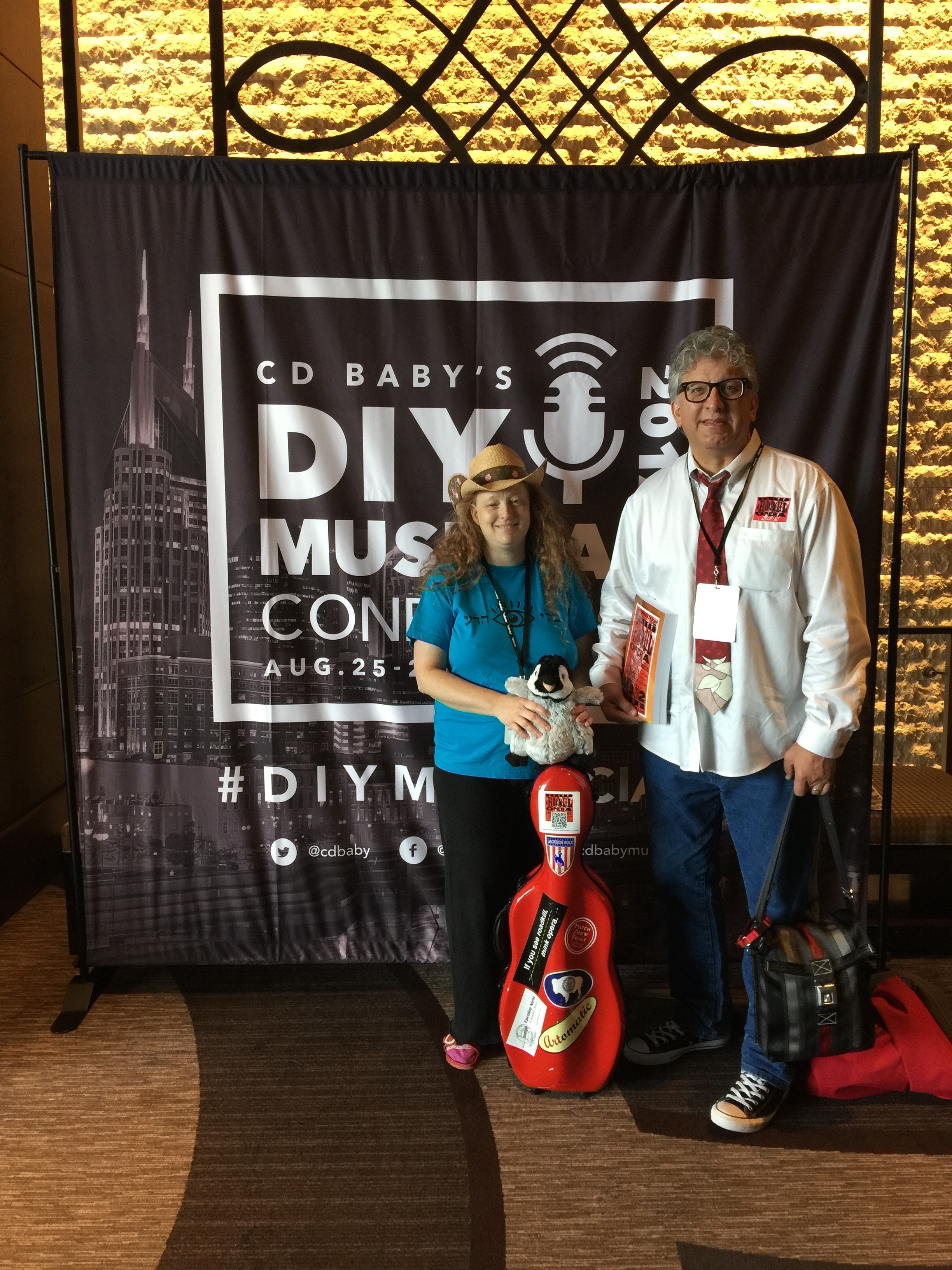 Photo of Artomatic artists Ashira and A Roadkill Opera's Stephan Alexander Parker at CD Baby's DIY Musicians Conference i2017 in Nashville, Tennessee