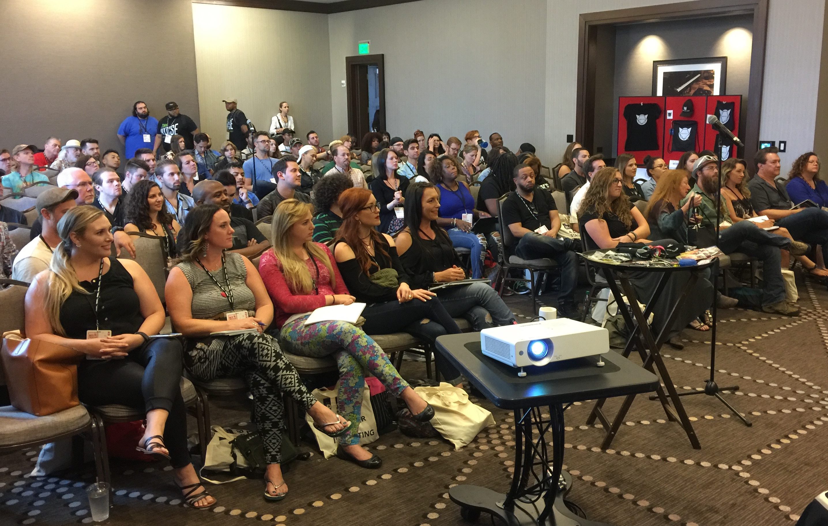 Photo of standing room only crowd for Merch Cat's session at CD Baby's DIY Musicians Conference 2017 in Nashville, Tennessee