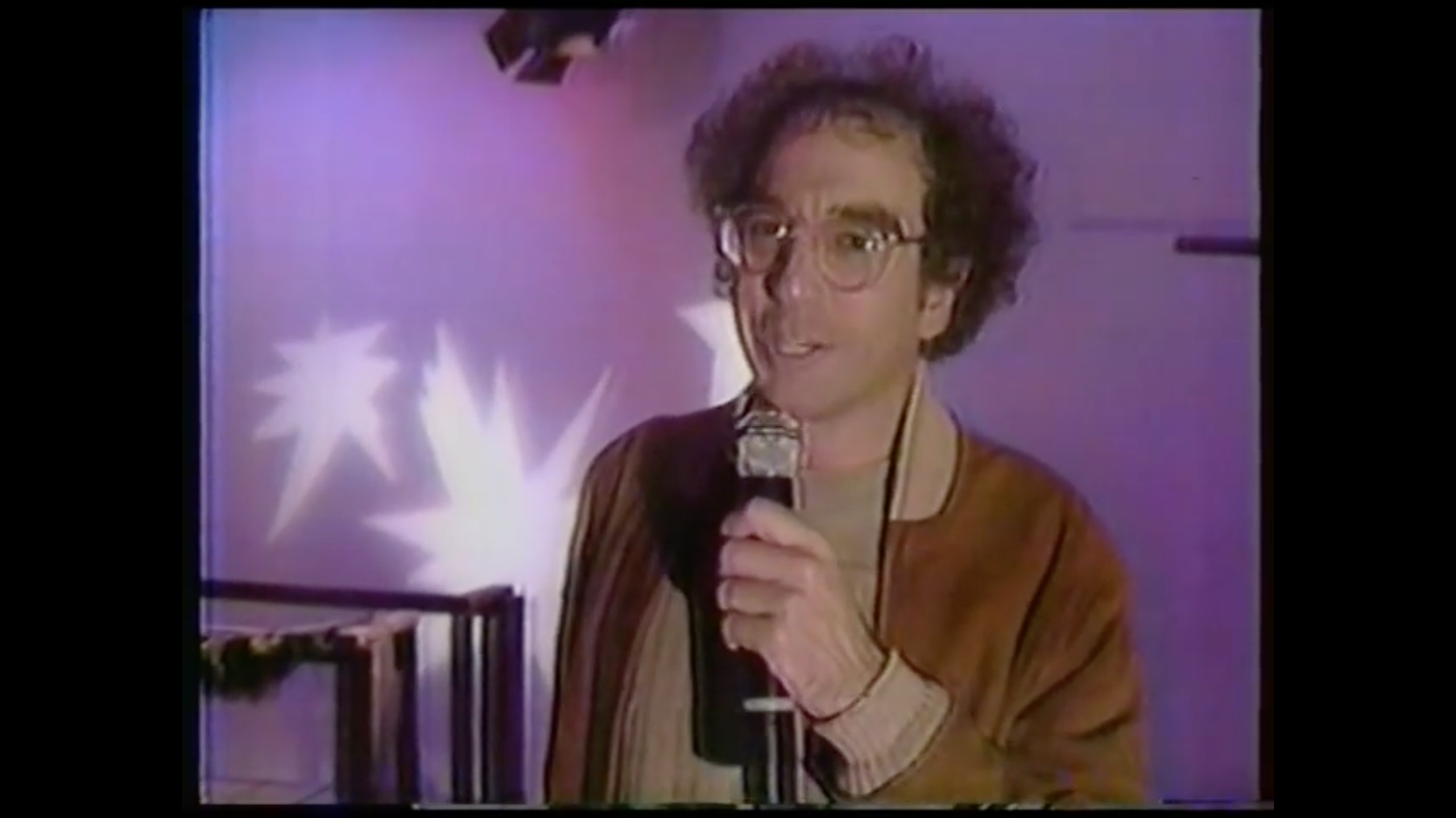 Photo of a very young Larry David on the Evanston, Illinois cable TV show The Friday Club in 1981.