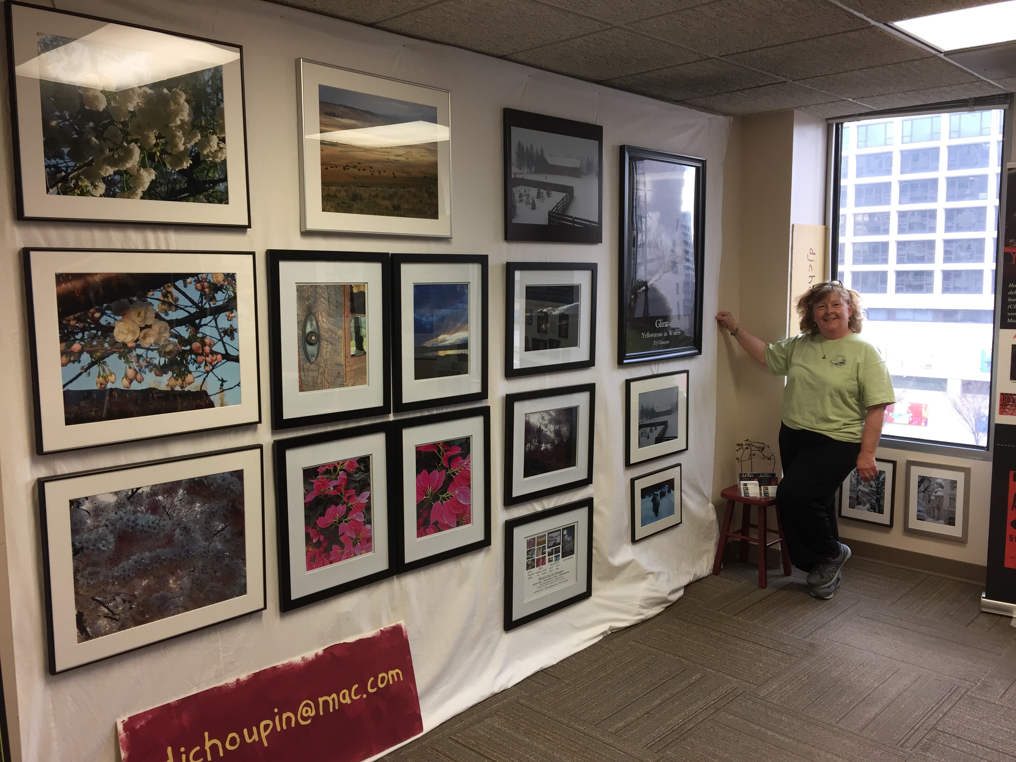 Photo of DJ Choupin's at the installation of her exhibit at Artomatic 2017 in Crystal City, Virginia.